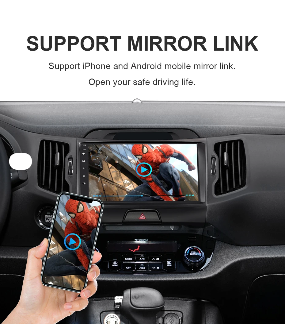 ISUDAR Автомагнитола для KIA/Sportage 2010 2011 2012- 2 din Android 9 Авторадио Мультимедиа gps DVR камера ram 2GB rom 32GB USB