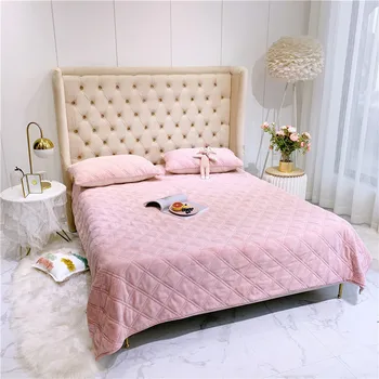 

Luxury Quilt Bedspread Ultra Soft All-Season Flannel Fleece Cotton Blanket Twin Queen King size Thick Velvet Coverlet Pillowcase