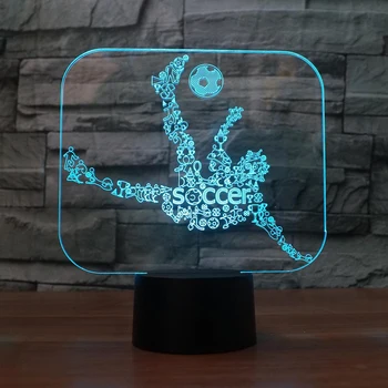 

[Seven Neon]Soccer Goalkeeper Football Acrylic 7Colors Desk Lamp 3D Lamp Novelty gift Led Night Light Millennium Falcon Light