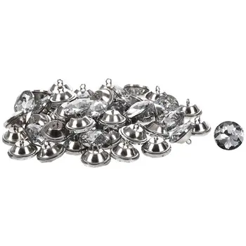 

New 50pcs Crystal Diamond Rhinestone Round Buttons Upholstery Headboard Sofa Cloth
