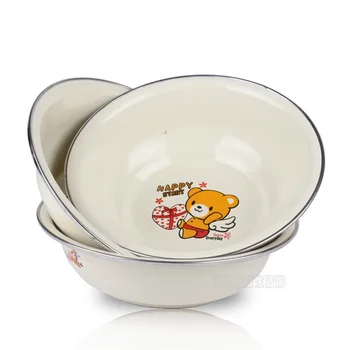 

20cm-22cm Rabbit Tiger Elephant Happy Bear Porcelain Enameled Noodle Bowl Salad Mixing Food Full Thickening Large Capacity Salad