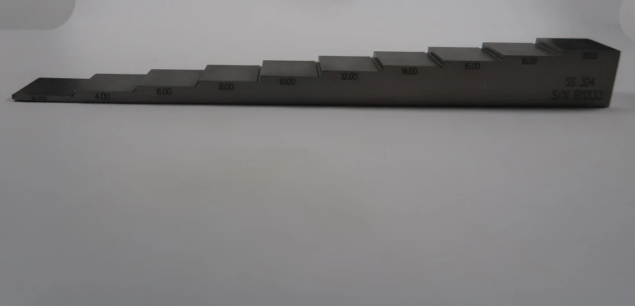 10 step 2-20mm 304 stainless steel calibration test block Ultrasonic test block for ultrasonic thickness tester
