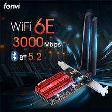 3000Mbps WiFi 6E Intel AX210 Wireless Wi-Fi Card Adapter Bluetooth 5.2 802.11AX 2.4G/5G/6Ghz PCI-Express Desktop PC Network Card