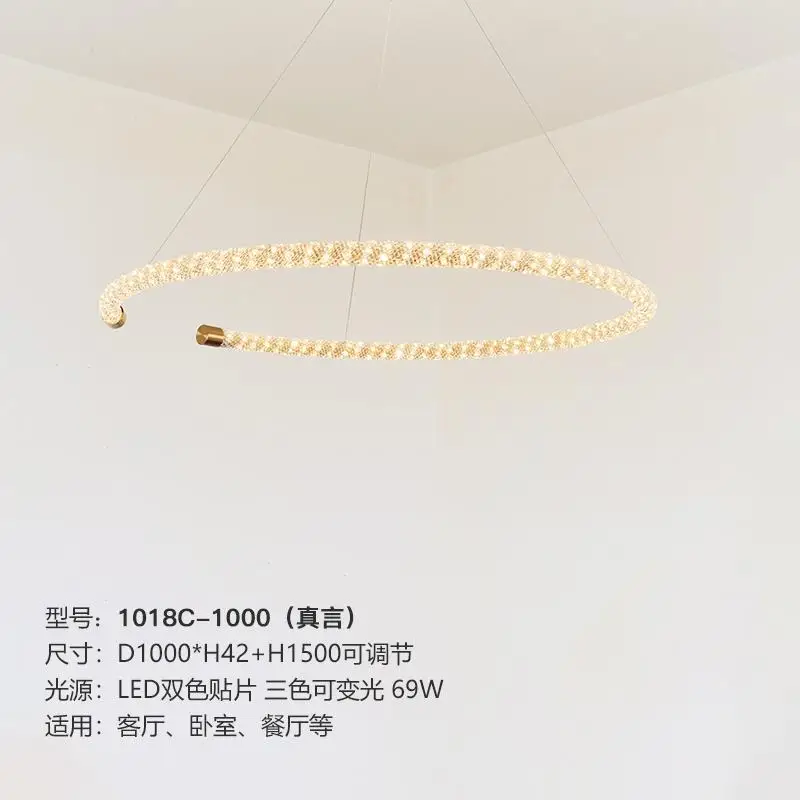 Post-modern Creative LED Pendant Lights Crystal Luxury Dining Living Room Hanging Lamp Art Bedroom Designer Home Deco Luminaires - Body Color: Diameter 100cm -B