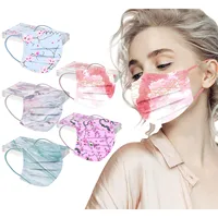 10/50 pcs Adult Mask Masque Marble Printing Disposable Face Mask Industrial 3Ply Ear Loop Flower Mouth Masks Mascarillas 2