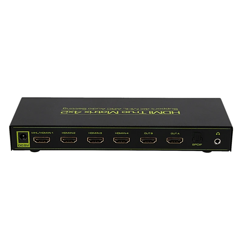 ABKT-HDMI Matrix 4X2 сплиттер переключатель поддержка ARC/PIP/аудио экстрактор/EDID, True Matrix HDMI сплиттер усилитель переключателя