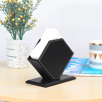 

PU Leather Household Office Polygon Tissue Paper Holder Box Cover Case Napkin Ho