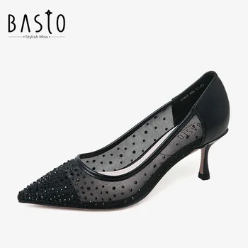 

2020 season Diamond mesh women's shoes elegant slim high-heeled women's shoes