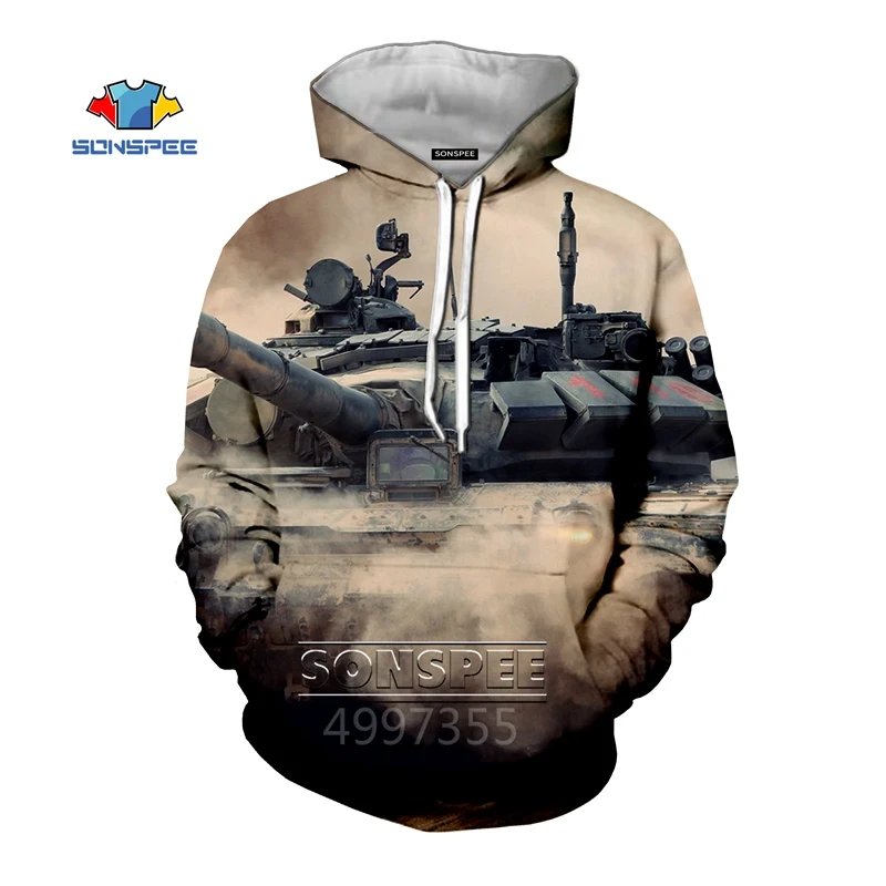 SONSPEE боевой танк Осенняя мода для мальчиков и девочек подростковые толстовки с 3D принтом для отдыха Толстовка уличная одежда Топ пуловер для детей C165 - Цвет: 9