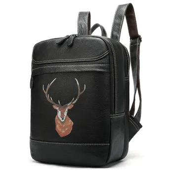 

Men's Backpack High Quality Genunie Leather Backpack Men Women Natural Leather Fashion Trend Youth Leisure Travel Computer Bag