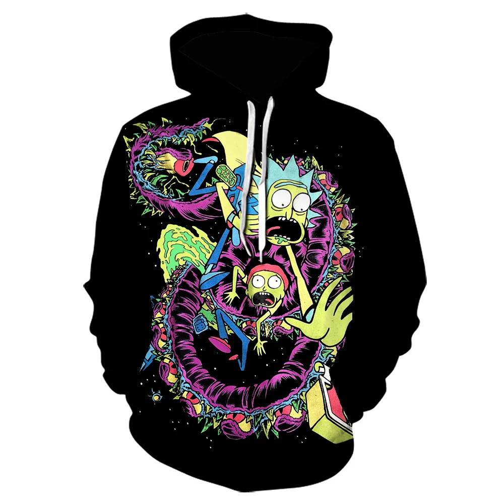 Sudadera con capucha para hombre, de marca de moda, Hip-Hop, informal, con estampado 3D en negro, chaquetas de invierno de anime