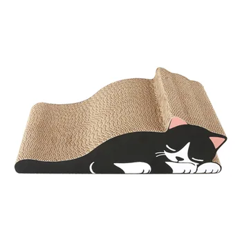 

Corrugated Cat Scratcher Cat Shaped For Kitten Natural Incline Cat Scratching Pad Board Mat Free Catnip For Cats Pet Toy Game
