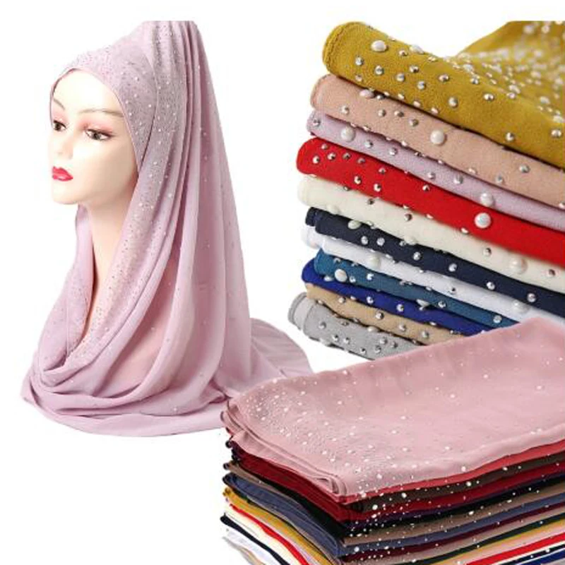 

New Malaysian National Style Long Scarf Hijab Women Luxury jewelry Chiffon Scarf Autumn Winter Christmas Gift