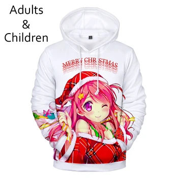 

New 3D Christmas Anime Fashion Men's and Women's Hoodie Children's Casual Autumn Winter Pullover Kids Comfortable White hoodies