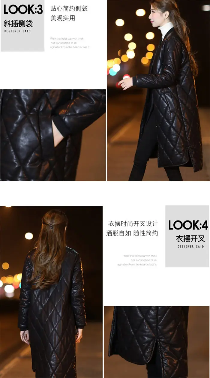 Куртка из искусственной кожи, хлопковое пальто, женский длинный/короткий, зимний свободный, в Корейском стиле, большие размеры, одежда, хлопковая парка, верхняя одежда, f1553