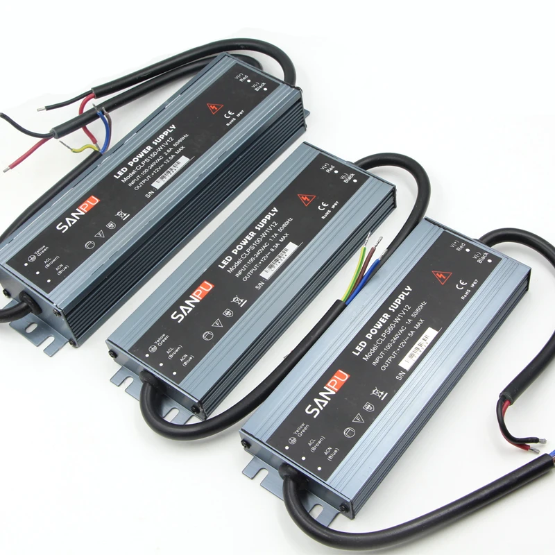 Description Picture 3 of itemLED Strip Power Supply 110V 220V to 12V 24V LED Driver IP67 Waterproof Ultra Thin LED Light Transformer 60W 100W 120W 150W 200W