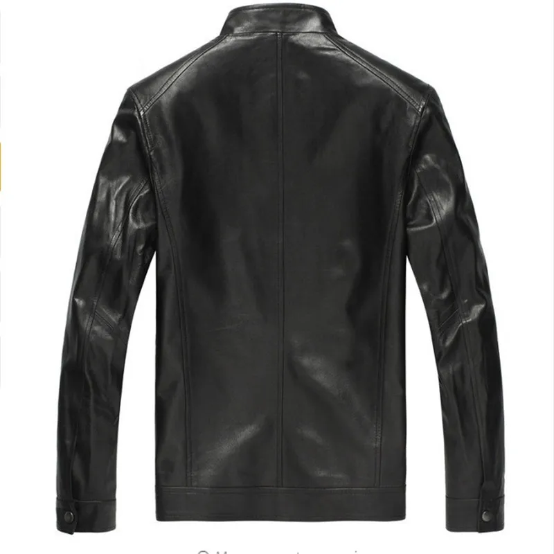 Осенняя роскошная мужская кожаная куртка из натуральной овечьей кожи фирменные