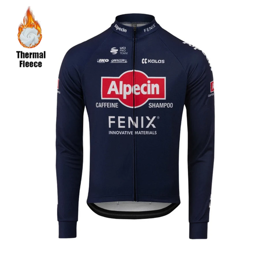 Alpecin Fenix зимняя одежда вельветовый костюм для велоспорта с длинным рукавом