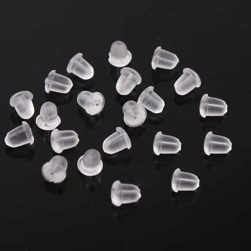 100pcs/lot Plastic Ear Plugging Earrings Jewelry Accessories Bullet blocked Earring back wholesale