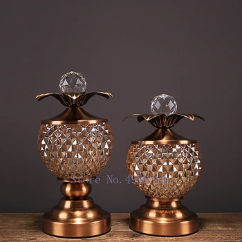 

CREATIVE CRYSTAL GLASS STORAGE JAR DESKTOP STORAGE ORGANIZATION SUGAR BOWL SNACKS MODERN HOME DECORATION LIVING ROOM FURNISHING