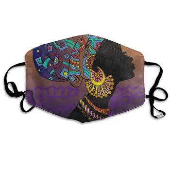 

Colored African Women Mandala Customized Dust Mouth Mask Reusable Anti-Dust Face Mask Adjustable Earloop Skin Protection