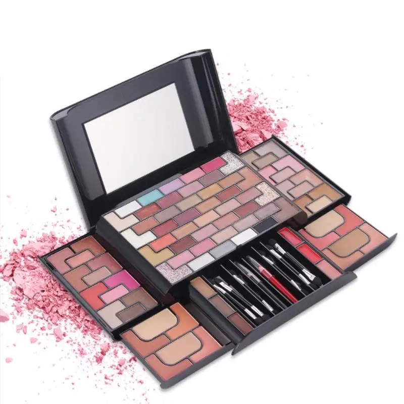 

Professional Full Makeup Kit Eyeshadow Lip Gloss Stick Foundation Blush Powder Shadows Long Lasting Make Up Set
