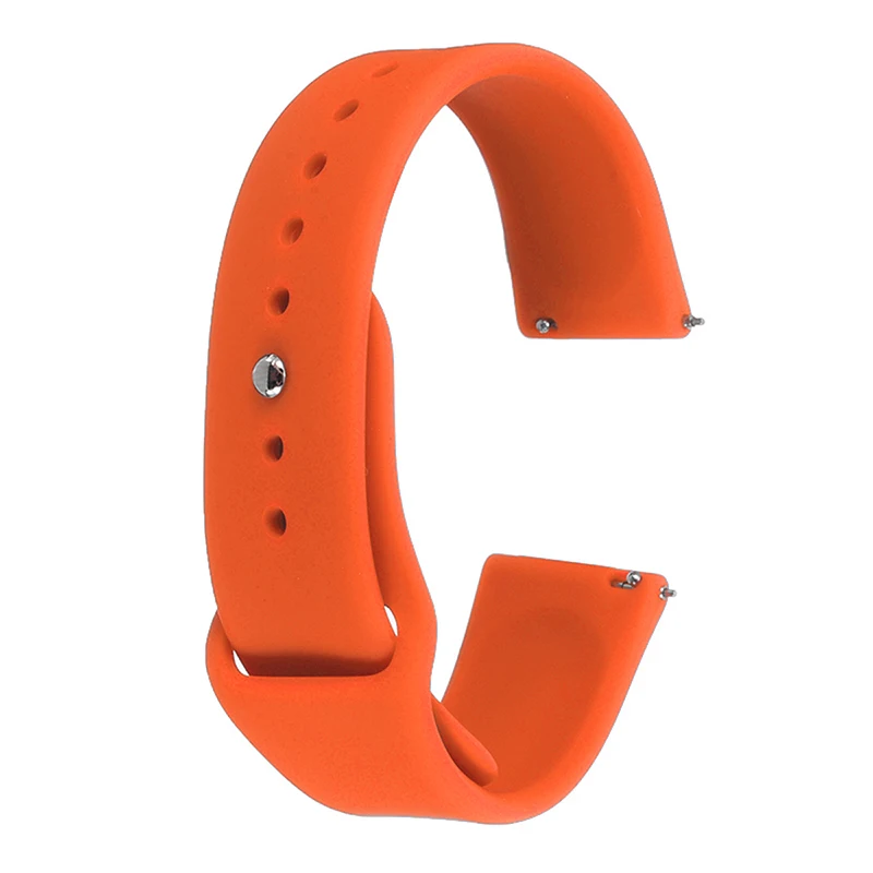 20 мм замена силиконовый ремешок для часов для samsung Шестерни S4 huawei часы 2 Xiaomi Huami Amazfit Bip A1608 Смарт ремешок для наручных часов - Цвет: Orange