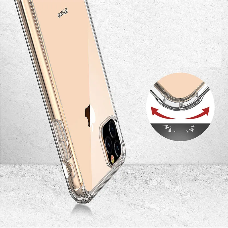 For Iphone 11 MAX Transparent Phone Case For iPhone 8 7 6 6s Plus XI  XS MAX XR 2019 Cover