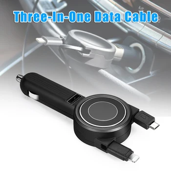 

3 In 1 Data Cable Multi Ports Phone Telescope Car Charger Tools NJ88
