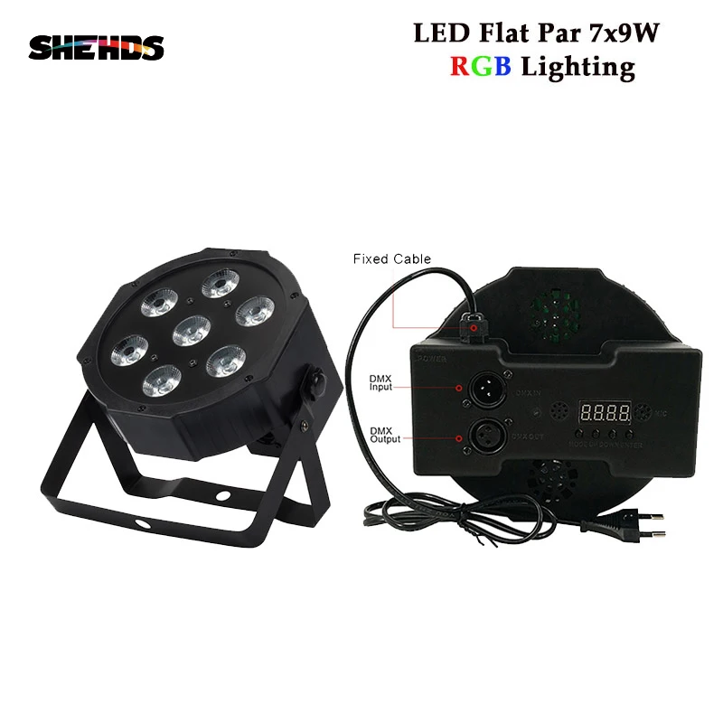 SHEHDS высокий светильник 7x12 Вт RGBW светодиодный светильник с DMX512 4в1 сценический светильник с эффектом мытья DJ Диско сценическое оборудование luces discoteca - Цвет: LED Par 7x9W RGB