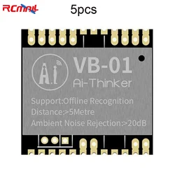 NodeMCU – Module vocal intelligent, 5 pièces, KIT VB 01/VB 02, reconnaissance hors ligne gratuite, Module de commande vocale AI 