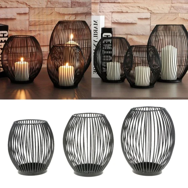 Home Decor Tea Light Votive Flame Candle Pillar Holder Case Candlestick 8x4inch, Candleholders