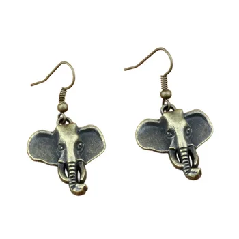 

Elephant head Charm Earrings Fish Ear Hook 20pairs/lot Antique bronze Chandelier Jewelry 22.8x43mm A-296e