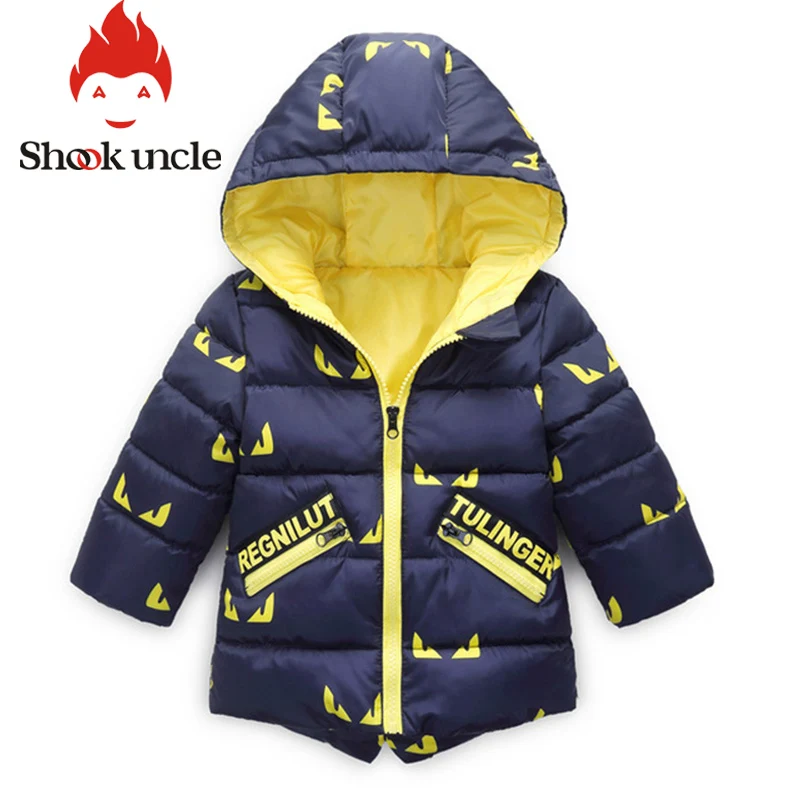 Детская куртка с рисунком глаза монстра зимняя модная плотная теплая хлопковая