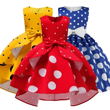 

New Girls Dress Dot Elegant Wedding Princess Dress Kids Dresses For Girls Costume Evening Party Gown Children Clothing 3 10 Year