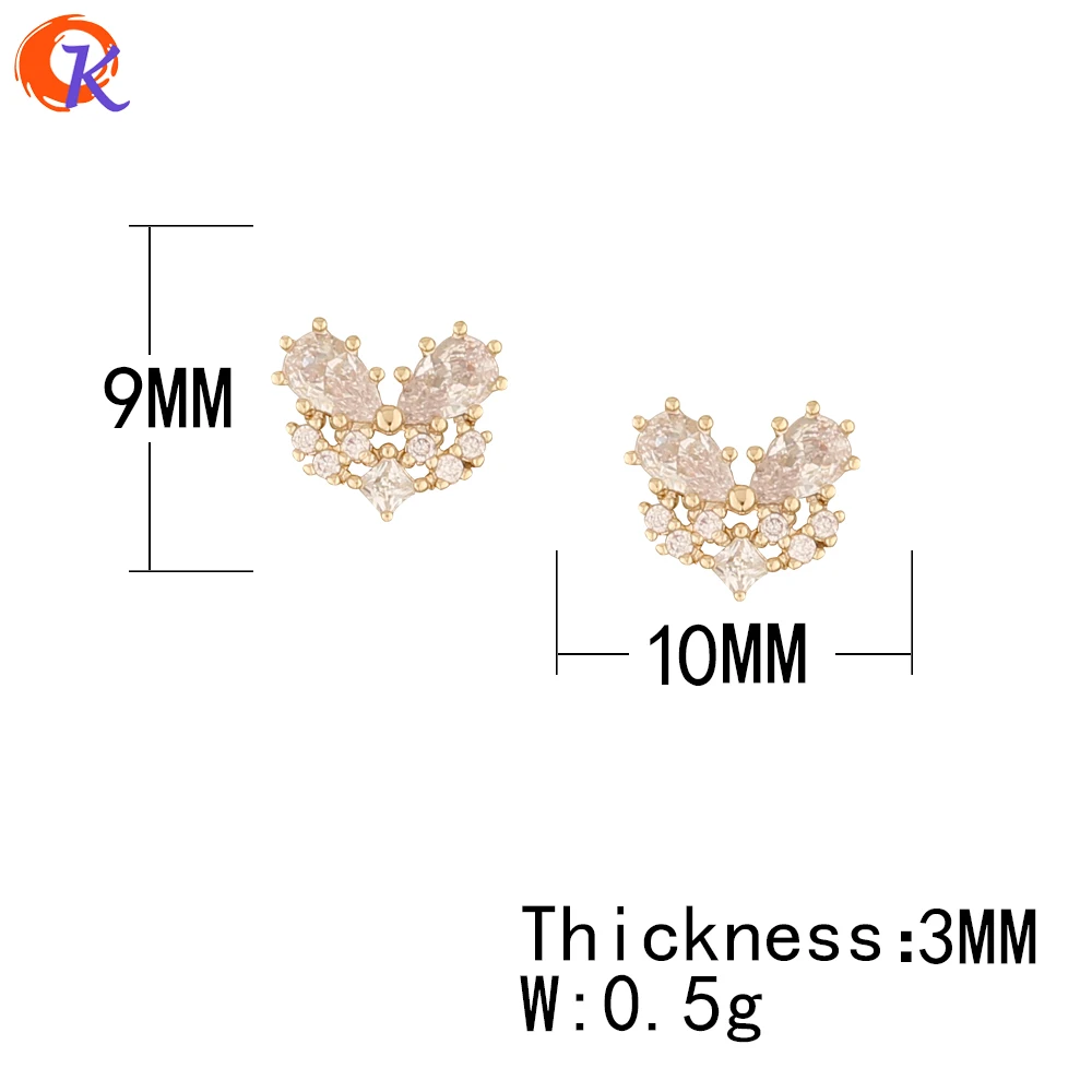 Cordial Design 40Pcs Jewelry Accessories/Hand Made/Cubic Zirconia Charms/Genuine Gold Plating/DIY Making/Fingernail Findings - cordial