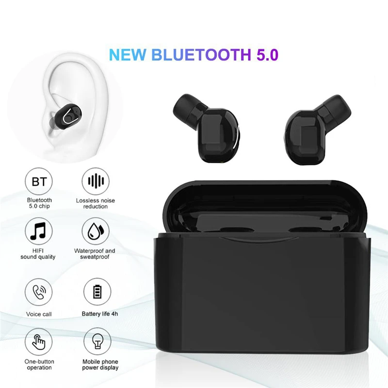 

M2T-SJ Mini Bluetooth Earphones With Mic Wireless Sports Headset Noise Cancelling Headset And Charging Box
