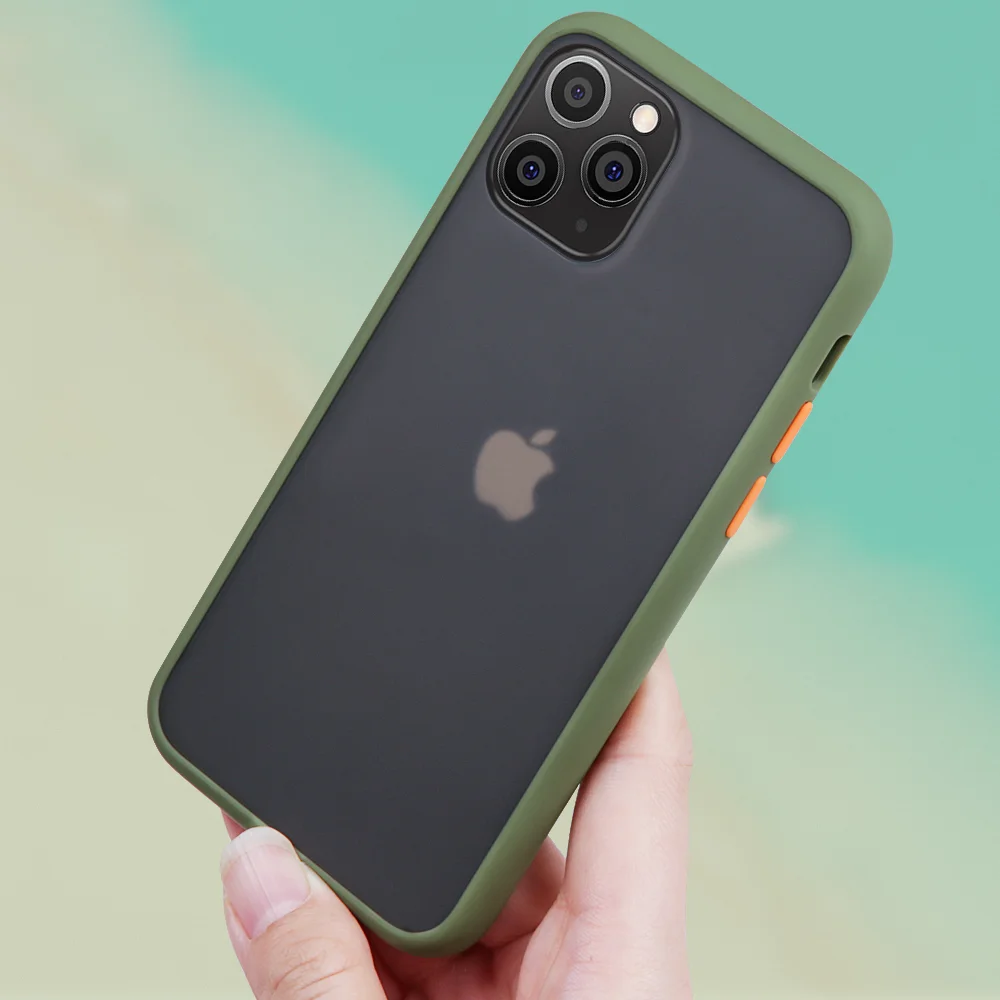 Модный матовый чехол для iPhone 11 Pro Max противоударный прозрачный накладка 7 8 6 6S Plus XS