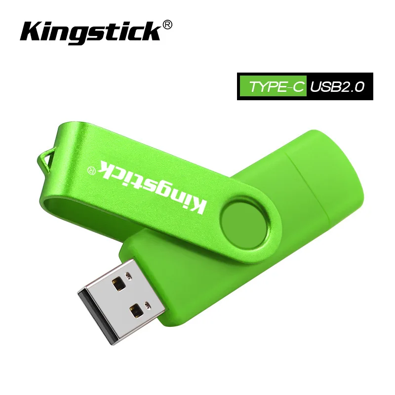 green Металлический поворотный usb флеш-накопитель типа c 32 ГБ для смартфонов типа c Android 128 ГБ флеш-накопитель 64 Гб usb 8 Гб 16 Гб флешка - Цвет: green