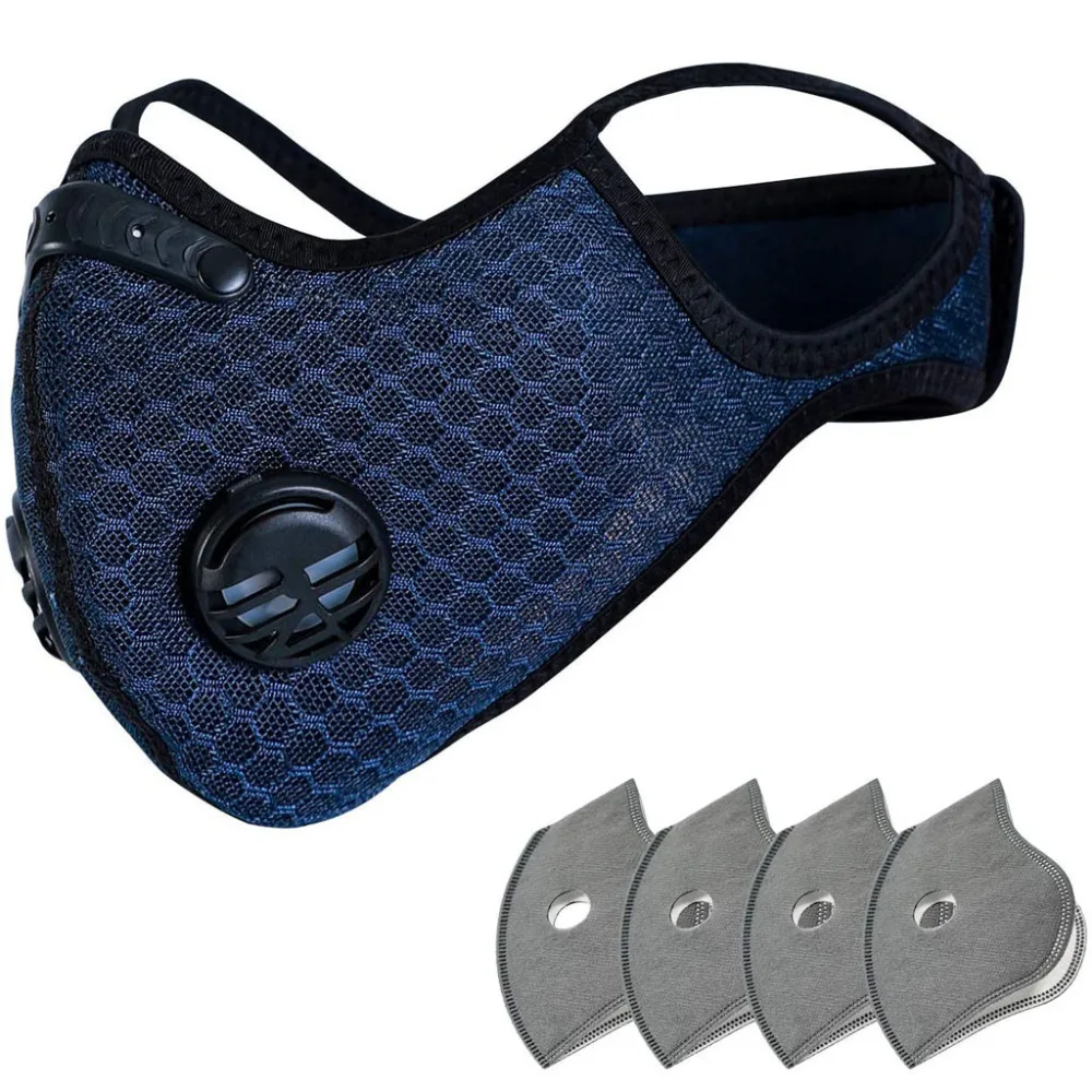 Dust With 4 Filters Half Bicycle Cycling Face Masks Breathable Reusable Activated Carbon Dustproof Respirator #4I13 (2)