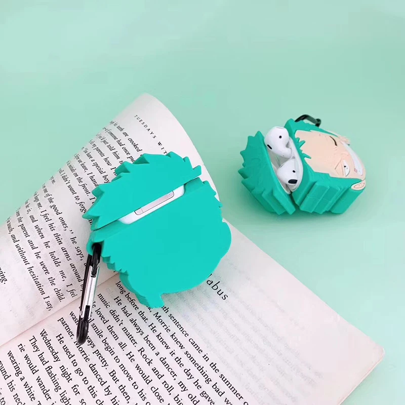 Hot Roronoa Zoro ONE PIECE soft Silicone Bluetooth Wireless Earphone cover For Apple AirPods 1 2 Buzz Box Headset case coque