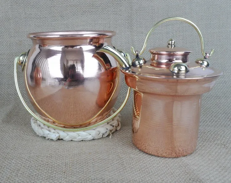 Ретро фляжка для алкоголя, Роскошные Мини бутылки для алкоголя, персонализированная фляжка, медный теплый винный горшок, металлическая бутылка для питья FF70W
