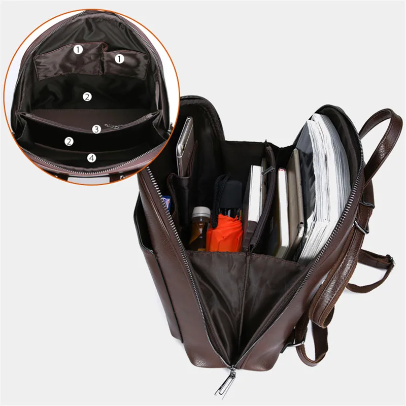 3-в-1 Винтаж Для женщин рюкзак высокое качество Молодежные кожаные рюкзаки для подростков, девочек, женщин, школьный рюкзак, сумка, mochila