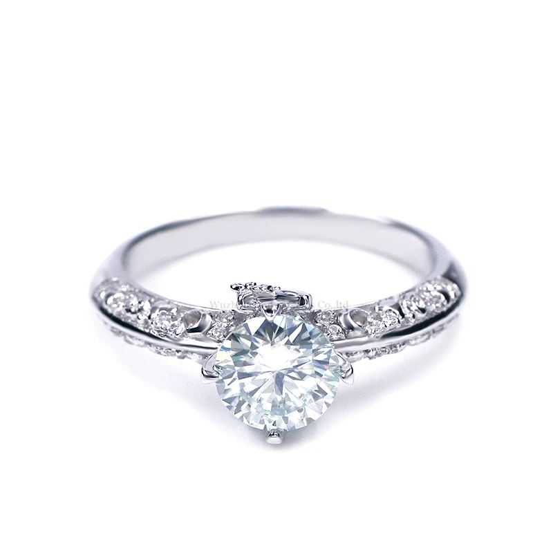 Tianyu драгоценные камни 1 карат moissanite обручальное ювелирное серебряное кольцо 4