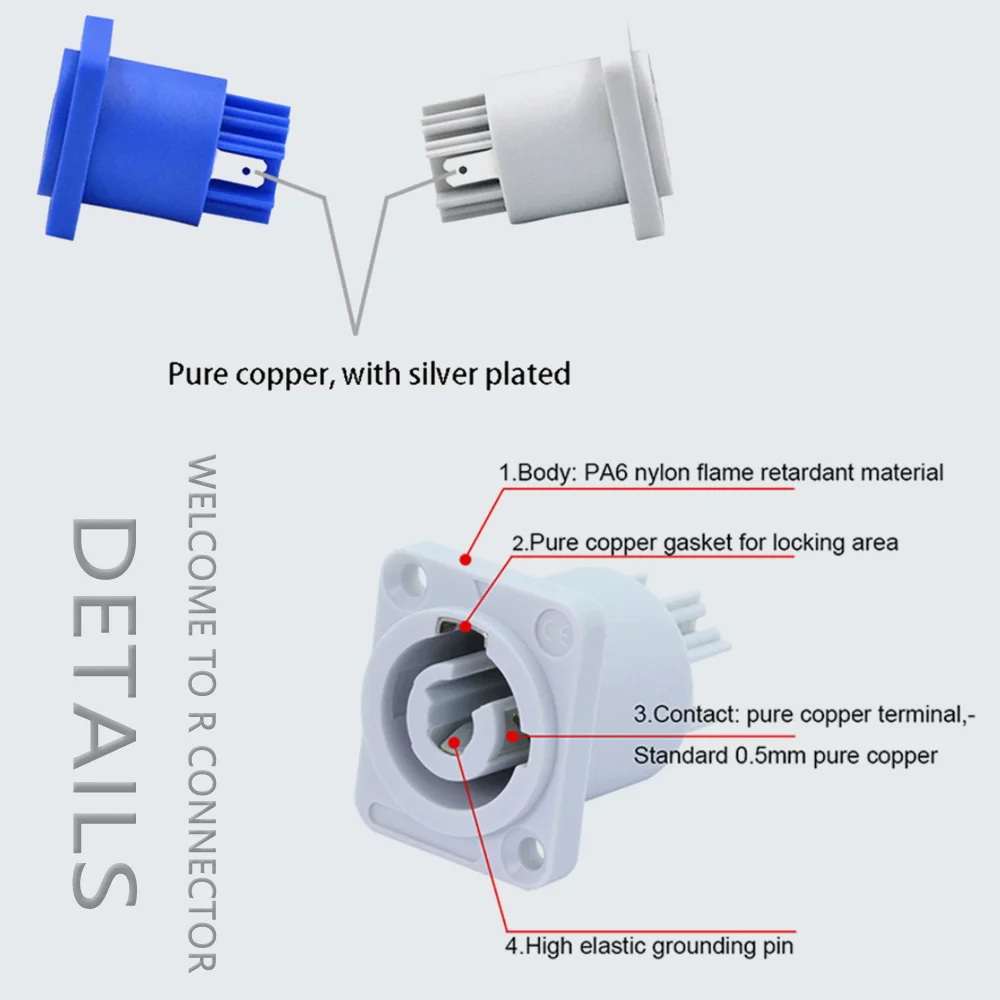 Powercon Connector 3-Pin 20A 250V Male Plug
