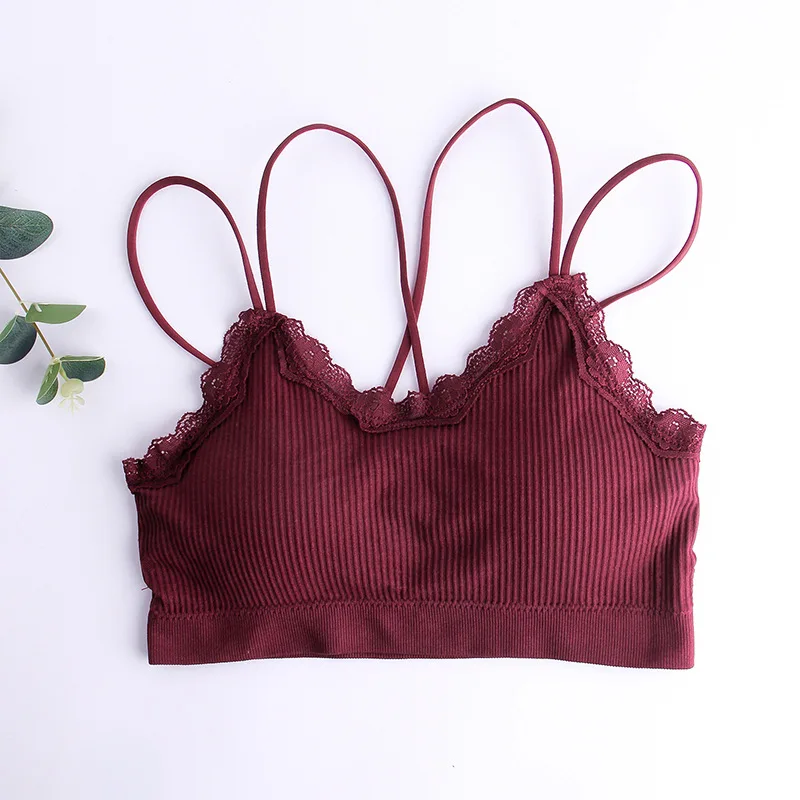 Бургундия French Style 2pcs Solid Color Sexy Lingerie Seamless Bra Wire Free Comfort Push Up Bras for Women Underwear Bralette - Цвет: Бургундия