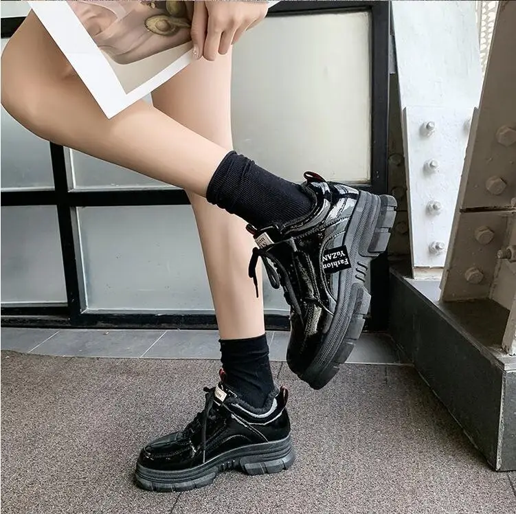 Mhysa Autumn Shoes Woman Sneakers Lace Up Women Leather shoes Flats Vulcanized Shoes Comfort Winter Women's Footwear L1092