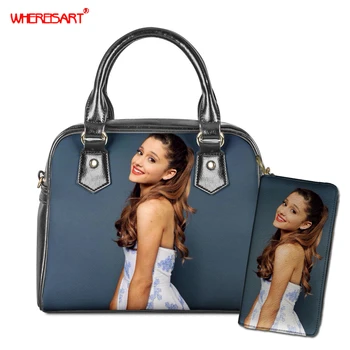 

WHEREISART Ariana Grande Women Bag PU Leather Handbags Messenger Bags Shoulder Bag Brands Top-Handle Women Handbag Purse Pouch