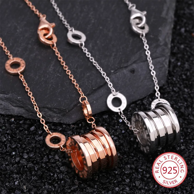

925 Sterling Silver Pendant Necklace Personality Fashion Jewelry Lucky Female Simple Swan Tag Birthday Gift 2019 New Hot