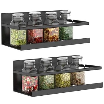 

netic Spice Rack 2 Pack Spice Storage Shelf Strongly netic Kitchen Organizer Racks for Spices Bottle, Tea, Coffee Syrup an